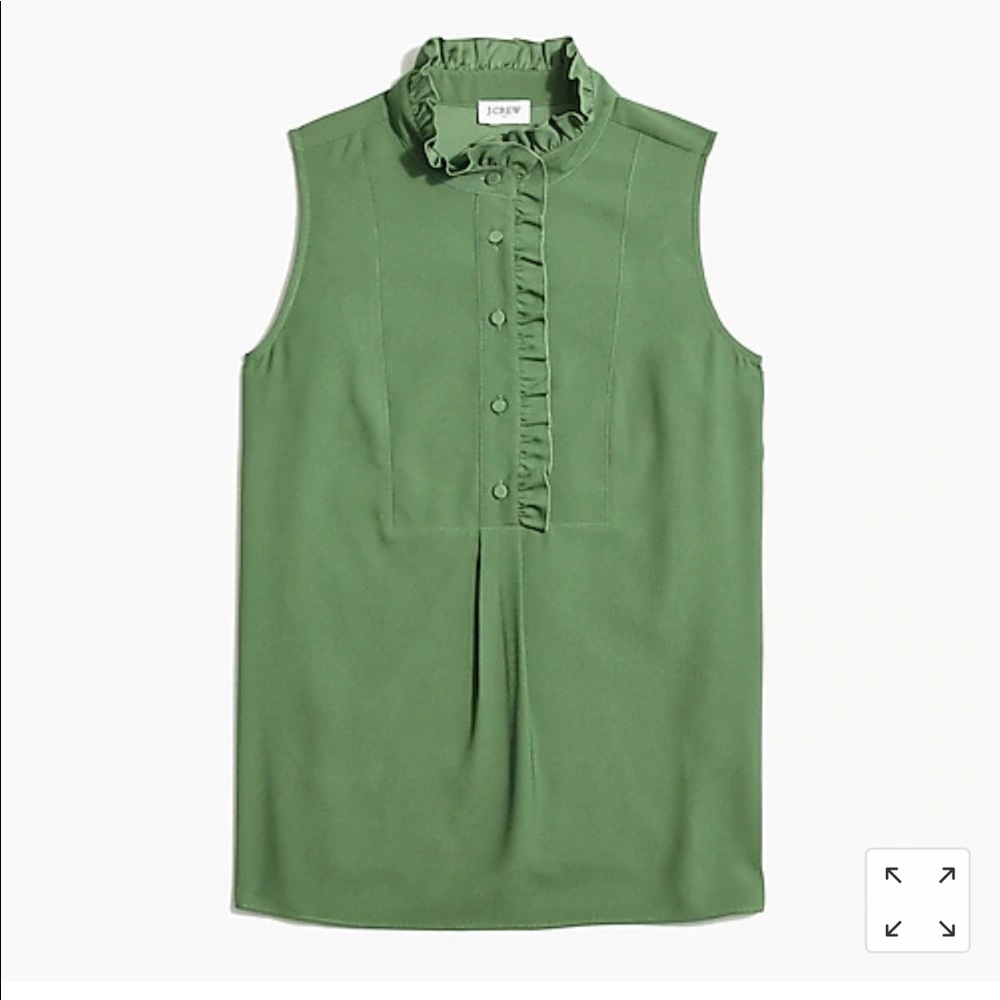 J.Crew Ruffle-trim crepe tank top